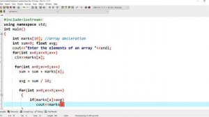 How to find max value from an array in C++ || how to calculate sum and average of array elements C+