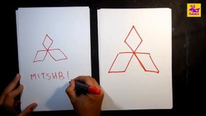 Лого Авто MITSUBISHI / как нарисовать лого авто