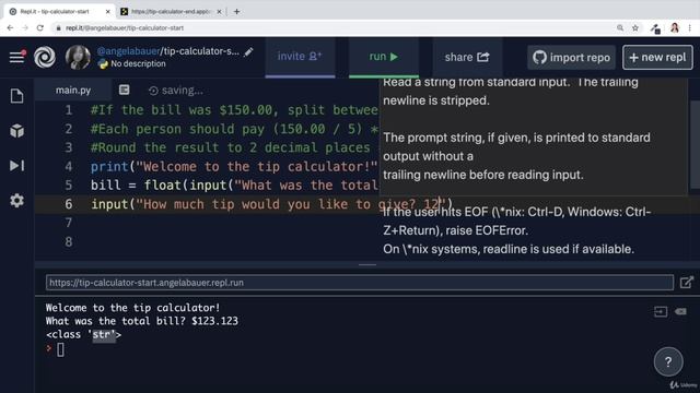 Day 2 - Understanding Data Types and How to Manipulate Strings - 9 Day 2 Project_ Tip Calculator смотреть онлайн