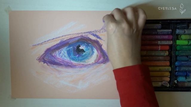 Рисую глаз масляной пастелью | Soft oil pastels mungyo смотреть онлайн