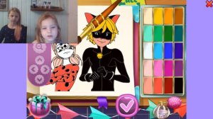 Маргарита играет в Онлайн Игру Леди Баг и Расскраски Леди Баг