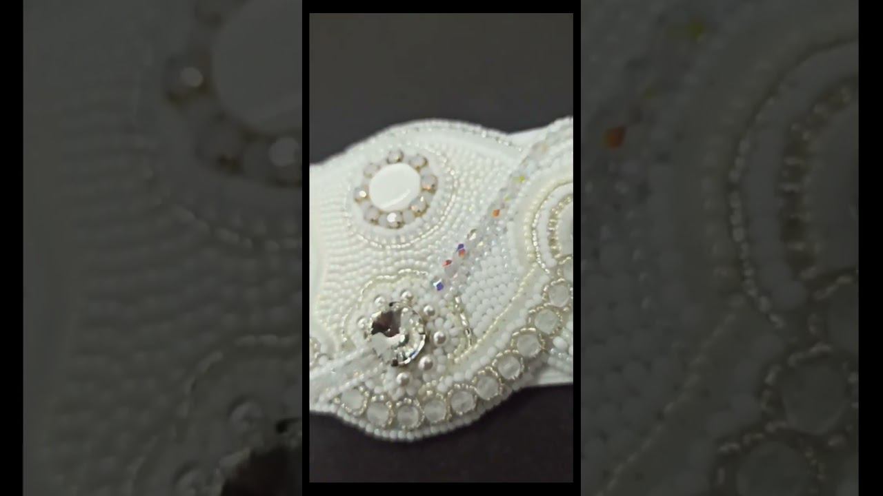 Пояс Белый широкий резинка вышитый бисер перламутр #shorts смотреть онлайн