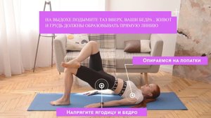 Ягодичный мост на одной ноге. Легкий вариант. Техника выполнения. Обучение. Женские тренировки.