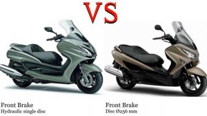 Yamaha Majesty 400 vs Suzuki AN 250 Burgman Test specification comparison