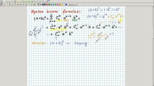 Nyuton Binomi. Algebra 11-sinf. 42-dars