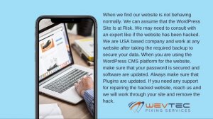 Word press website Hacked repair service to remove malware