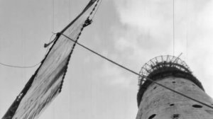 Строительство телевизионной башни в Останкино в 1966 году