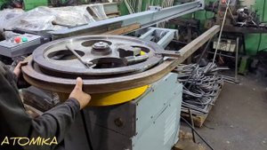 Гибка профильной трубы 50*50 со стенкой 3 мм. на дорновом трубогибе ИВ3428.