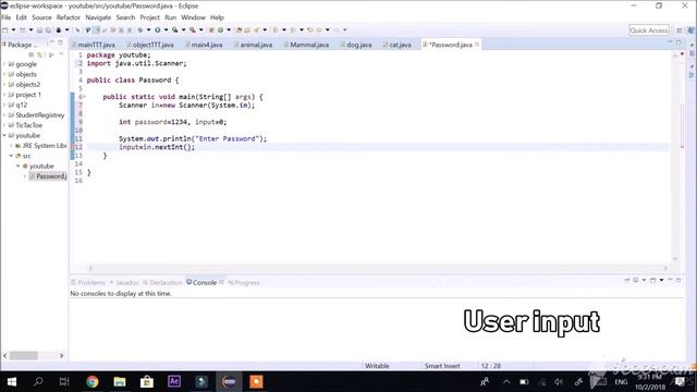 Java Eclipse: Password program using if/else смотреть онлайн
