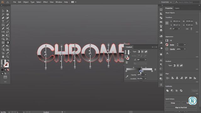 How to Create a Chrome Text Effect | #16 Adobe Illustrator Tutorial смотреть онлайн