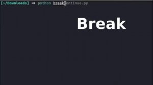 break & continue in Python