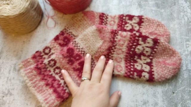 Ягодный жаккард "Клюква в сахаре". Рассказовская ангорка
