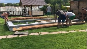 Подготовка фундамента к укладке сруба