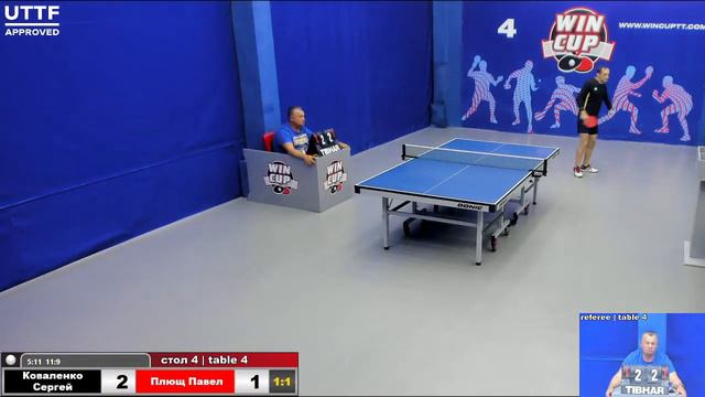 18:00 Коваленко Сергей 1-3 Плющ Павел стол 4 ЮГ-3  15.09.21