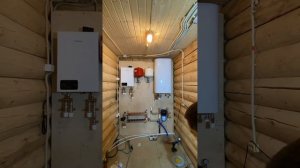 Монтаж котельной в бревенчатом доме!