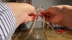 Декорирование бутылки джутовой верёвкой!