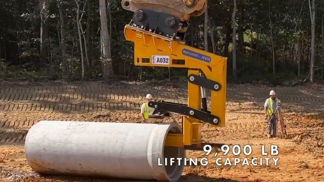 Экскаваторное оборудования для укладки бетонных труб