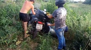 По полям на Honda Transalp 650 sidecar! трансальп с коляской.