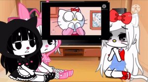 Hello kitty react to hell on kitty(NOT MY VIDEO)