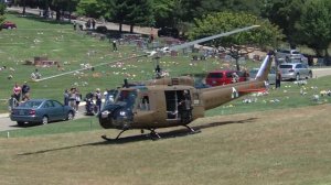 USA RAN UH-1 Huey Helicopter Start & departure from the Lone Tree Cemetery