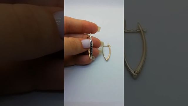 Серьги Виктория из красного и белого золота