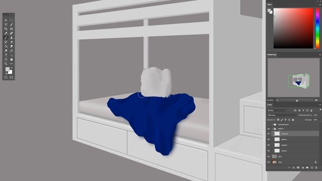 Как в фотошопе нарисовать комнату и двухъярусную кровать смотреть онлайн