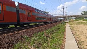 РЖД Электропоезд ЭШ2-004 Аэроэкспресс Шереметьево - Москва | Московский транспорт