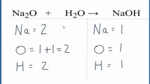 How to Balance Na2O + H2O = NaOH (Sodium Oxide plus Oxygen Gas)