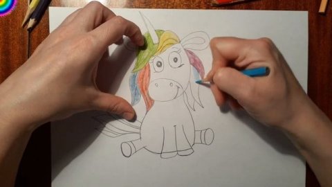 Как нарисовать единорожку. Семья единорожек. Солнышко