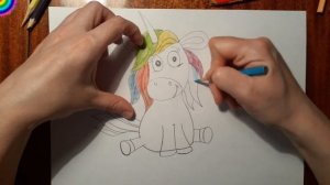 Как нарисовать единорожку. Семья единорожек. Солнышко