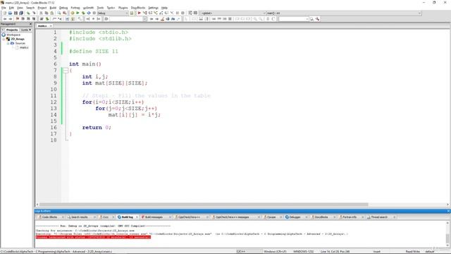 C Programming Example: Multiplication Table