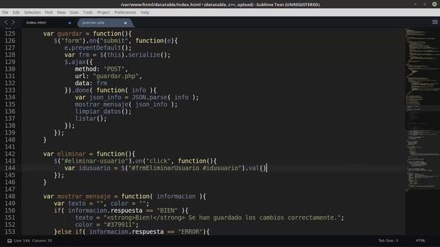 ? DATATABLES JQUERY 07: Funciones modificar eliminar con AJAX en PHP y MySQL [02] смотреть онлайн