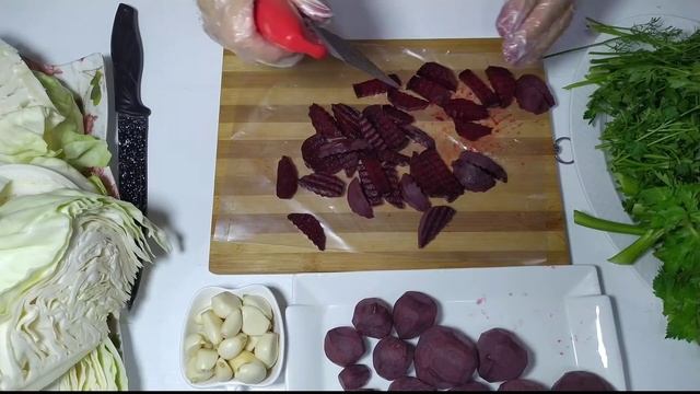 Капуста по-грузински/Квашеная капуста со свеклой. Կաղամբի թթու վրացական ձևով