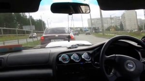 Гонки на субару по городу