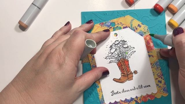 Boots, Class and Sass Stamped Card By Unity Stamp Co. смотреть онлайн