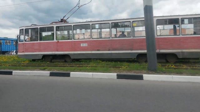 Трамвай КТМ-5 3333. Едет по 8 маршруту. смотреть онлайн