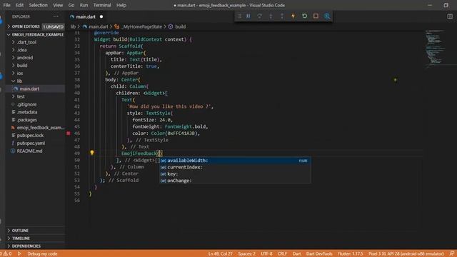 Flutter Widget | 89 | Emoji Feedback Useful Widget in Flutter App | Speed Code