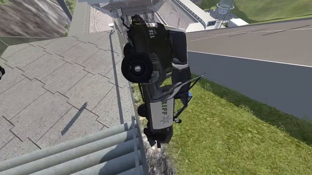 Car Jump Arena Stair Jumps Down With Cars - BeamNG drive смотреть онлайн