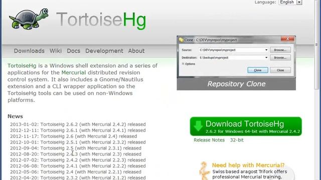 Appendix - Version Control: How to install the TortoiseHg Mercurial client on a Windows 7 computer смотреть онлайн