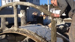 Как сделать декоративный мостик, перила и камень из арт бетона.