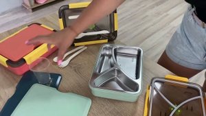 Ланч бокс с металлической колбой 4 locks