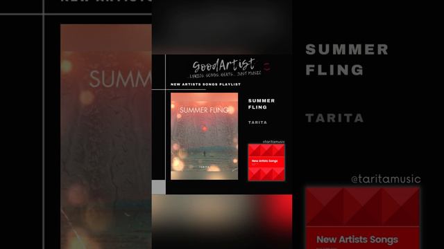 "Summer Fling" by @Tarita-Nila is now on our New Artists Songs #youtubemusic & #spotifyplaylist !!!