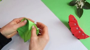DIY Оригами Гусеница из бумаги /Как сделать бумажную Гусеницу /Поделки из бумаги