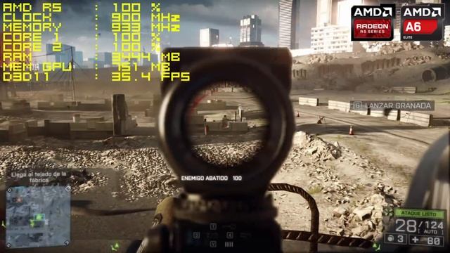 Battlefield 4 - AMD APU A6-7400K [GAMEPLAY] смотреть онлайн