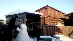 Как слепить снеговика если снег не липкий?!