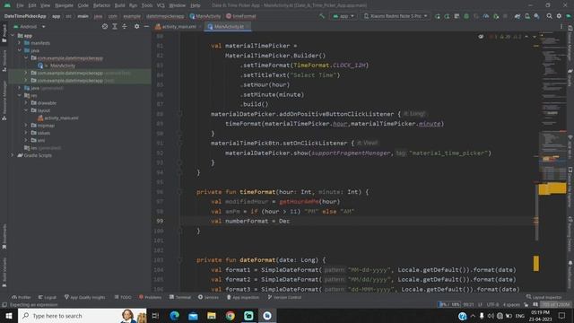 How to Implement Material Time Picker Dialog in Android Studio Kotlin