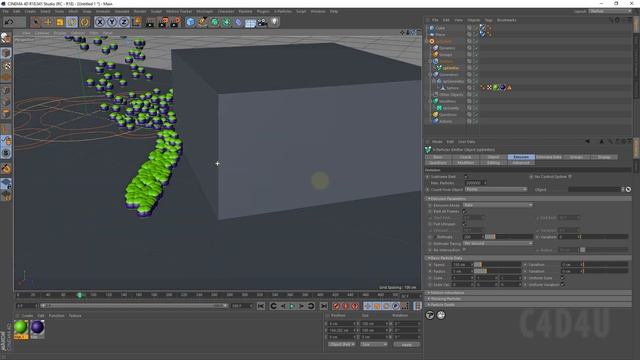 X-Particles & Dynamics With Target Object ( CINEMA 4D TUTORIAL ) ❤️ C4D4U