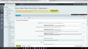 настройка SEO модуля в каталоге 1с Битрикс