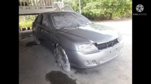 repaint proton waja colour silver S28.