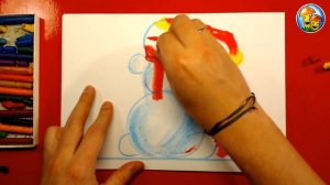 Как нарисовать СНЕГОВИКА урок рисования масляной пастелью